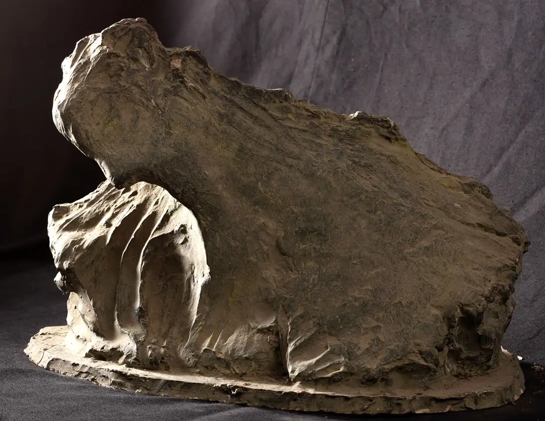 A figurative sculpture in plaster