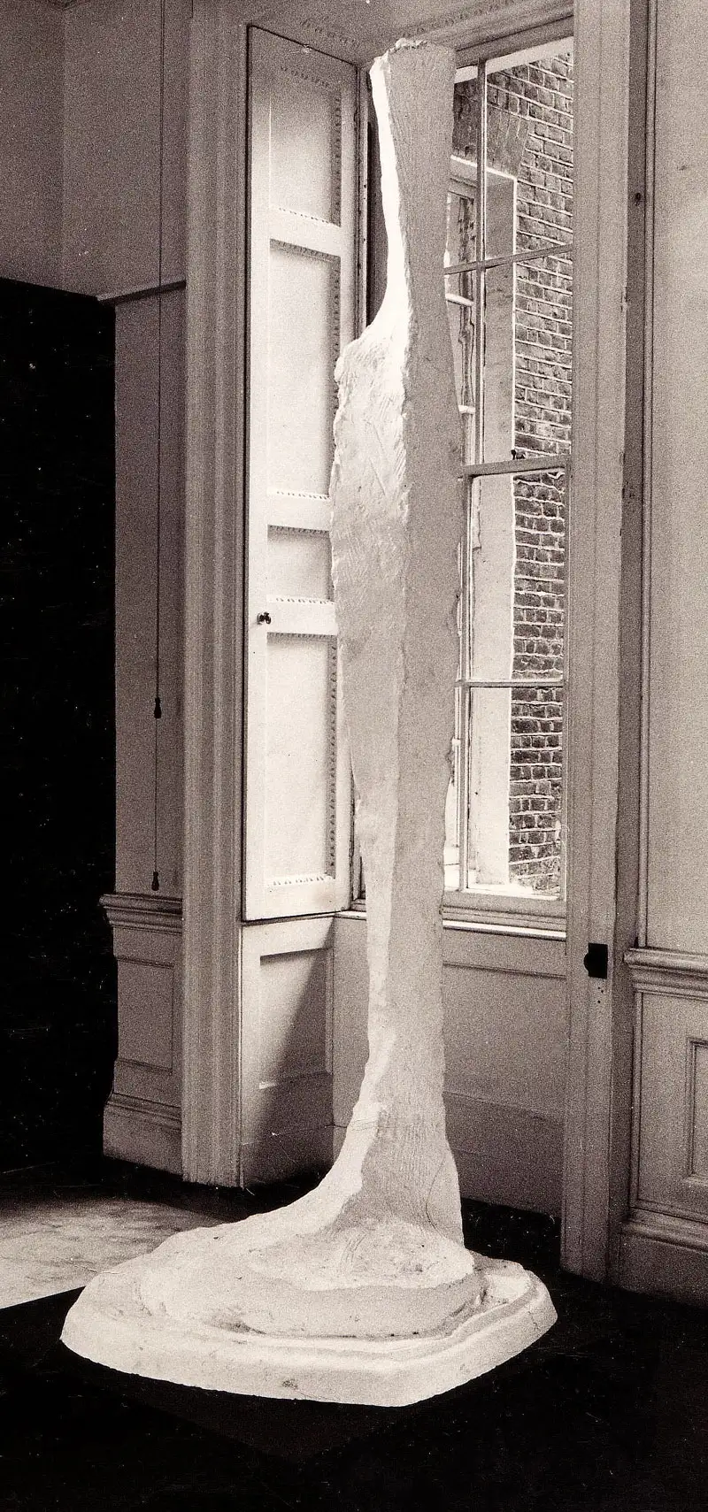 Figurative sculpture standing in a bay window at Lauderdale House Highgate