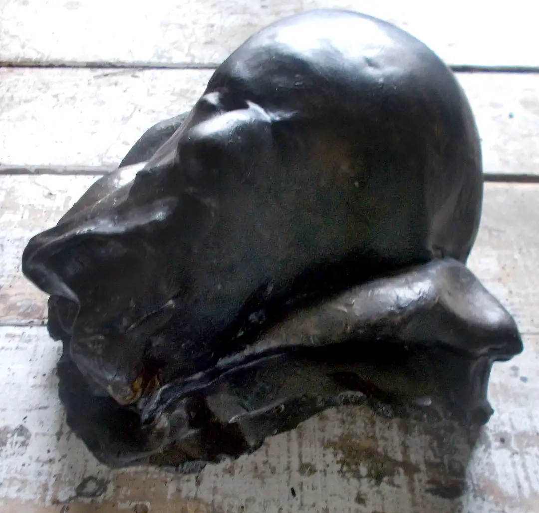 A plaster sculpture of a head